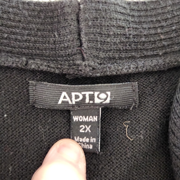 Apt. 9 Plus Size 2x Women's Black Open Front Sweater Vest - Picture 7 of 9